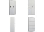 Vidaxl Armadio Grigio Chiaro 80X50X180 Cm In Acciaio - Armadio - Armadi - Armadio A Muro - Armadio A Muro - Guardaroba