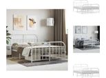 Vidaxl Struttura Letto Con Testiera E Pediera In Metallo Bianco 140X200 Cm - Letti E Strutture Letto