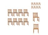Vidaxl Sedie Da Giardino 8 Pezzi Con Cuscino In Legno Massiccio Teak - Sedie Da Giardino