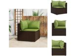 Vidaxl Divano Da Giardino Angolare Con Cuscini In Poly Rattan Marrone - Divani Da Giardino