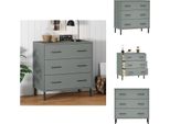 Vidaxl Credenza Oslo Con 3 Cassetti Grigio 77X40X79,5 Cm In Legno Massiccio - Cassettiere