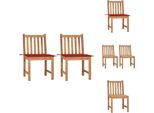 Vidaxl Sedie Da Giardino 2 Pezzi Con Cuscino In Legno Massiccio Teak - Sedie Da Giardino