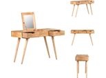 Vidaxl Tavolino Da Toilette Con Specchio 112X45X76 Cm In Legno Massiccio Di Acacia - Tavolini Da Toilette