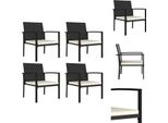 Vidaxl Sedie Da Pranzo Da Giardino 4 Pz. Poly Rattan Nero - Sedie Da Giardino
