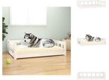 Vidaxl Letto Per Cani Bianco 105,5X75,5X28 Cm In Legno Di Pino Massiccio - Letti Per Cani