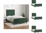 Vidaxl Struttura Letto Con Testiera In Velluto Verde Scuro 120X200 Cm - Letti E Strutture Letto