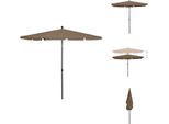 Vidaxl Ombrellone Con Asta 210X140 Cm Taupe - Ombrelloni E Tende Da Sole