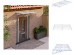 Vidaxl Tettoia Per Porte Grigio E Trasparente 152,5X90 Cm In Policarbonato - Tende Da Sole