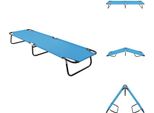 Vidaxl Lettino Pieghevole In Acciaio Blu Turchese - Lettini Prendisole