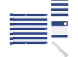 Vidaxl Schermo Privacy Per Balcone Bianco E Blu 75X400 Cm In Tessuto Oxford - Ombrelloni E Tende Da Sole