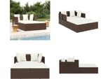 Vidaxl Lettino Prendisole Con Cuscino Marrone 182X118X63 Cm Poly Rattan - Lettino Prendisole - Lettino Prendisole - Lettino Da Giardino - Lettino Da Giardino