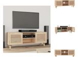 Vidaxl Mobile Tv Marrone 105X30X40 Cm In Legno Massiccio Di Pino Naturale Rattan - Mobili Tv