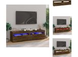 Mobile Tv Vidaxl Con Luci Led 2 Pz. Rovere Fumé 75X35X40 Cm - Mobili Tv