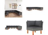 vidaXL 12 tlg. Garten Lounge Set mit Kissen Poly Rattan Grau - Garten-Sofa-Set - Garten-Sofa-Sets - Gartenmöbel Set - Gartenmöbel Sets
