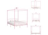 Vidaxl Struttura Letto A Baldacchino In Metallo Rosa 160 X 200 Cm - Letti E Strutture Letto