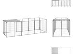 Vidaxl Cuccia Per Cani Argento 330X110X110 Cm In Acciaio - Cucce Per Cani E Recinti