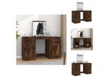 Vidaxl Tavolino Da Toilette Con Luci Led In Rovere Fumé 130X50X132,5 Cm - Tavolini Da Toilette