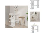 Vidaxl Tavolo Da Bar Con Ripiano Bianco Lucido 100X50X101,5 Cm - Tavoli Da Pranzo
