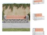 Vidaxl Panchina Da Giardino Gabion 244X71X65,5 Cm In Legno Massiccio Di Abete Douglas - Panchine Da Giardino