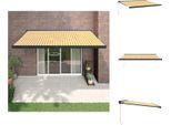 Vidaxl Tenda Da Sole Retrattile Gialla E Bianca 4,5X3 M In Tessuto E Alluminio - Tende Da Sole