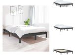 Vidaxl Letto In Legno Massiccio Grigio 200X200 Cm Pino - Letti E Strutture Letto