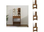 Vidaxl Tavolino Da Toilette Con Led Effetto Rovere Marrone 60X40X140 Cm - Tavolini Da Toilette