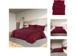 Vidaxl Set Di Biancheria Da Letto Rosso Bordeaux 135X200 Cm Copripiumino In Microfibra Leggera