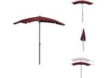 Vidaxl Ombrellone Con Asta 200X130 Cm Rosso Bordeaux - Ombrelloni E Tende Da Sole
