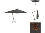Vidaxl Ombrellone A Sbalzo Con Palo In Legno 400X300 Cm Antracite - Ombrelloni E Tende Da Sole