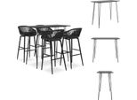 Vidaxl Set Da Bar 5 Pezzi Nero - Gruppi Da Pranzo