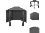 Vidaxl Padiglione Da Giardino Con Tende Esagonali 360X265 Cm - Padiglioni E Tende Da Festa