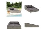 Vidaxl Lettino Da Giardino Grigio 110X200 Cm In Poly Rattan - Lettino Prendisole - Lettini Prendisole - Lettini Prendisole
