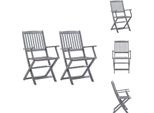 Vidaxl Sedie Da Giardino Pieghevoli 2 Pz. Legno Massiccio Di Acacia - Sedie Da Giardino