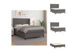 Vidaxl Letto A Molle Con Materasso Grigio 140X190 Cm In Pelle Finta - Letti & Strutture Letto