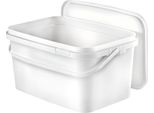 Benbow Secchio Rettangolare Con Coperchio Con Manico 5L Quantità: 10 Pezzi, Bianco Bsr, Ermetico, Sicuro Per Gli Alimenti, Brc, A Prova Di Perdite