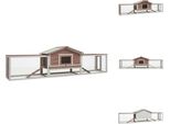 Vidaxl Conigliera Mokka 310X70X87 Cm In Legno Massiccio Di Pino E Abete - Habitat E Recinti Per Piccoli Animali