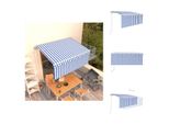 Vidaxl Tenda Da Sole Automatica A Scomparsa Con Mantovana 3X2,5 M Blu E Bianco - Tende Da Sole