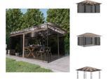Vidaxl Padiglione Con Zanzariera E Luci Led 4X3X2,73 M Taupe - Padiglioni E Tende Per Feste