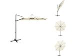 Vidaxl Ombrello Ampel Con Palo E Luci Led Colore Sabbia 300 Cm - Ombrelloni E Tende Da Sole