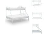 Vidaxl Struttura Letto A Castello In Metallo Bianco 140X200 Cm/90X200 Cm - Letti E Strutture Letto