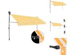 Vidaxl Tenda Da Sole Retrattile A Comando Manuale Con Led 400 Cm Bianco Arancione - Tende Da Sole
