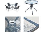 vidaXL 5 tlg. Garten Essgruppe Stahl Schwarz - Gartenmöbelset - Gartenmöbelsets - Gartenmöbel Set - Gartenmöbel Sets