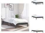 Vidaxl Letto In Legno Massiccio Grigio 90X190 Cm Pino - Letti E Strutture Letto