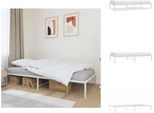 Vidaxl Struttura Letto In Metallo Bianco 107X203 Cm - Letti E Strutture Letto