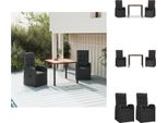 Vidaxl Set Da Pranzo Da Giardino 3 Pezzi Con Cuscini In Poly Rattan Nero - Sedie Da Giardino