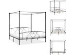 Vidaxl Struttura Letto A Baldacchino In Metallo Nero 180 X 200 Cm - Letti E Strutture Letto