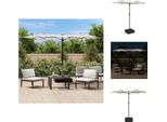Vidaxl Ombrellone Doppio Con Led Bianco Sabbia 316X240 Cm - Ombrelloni E Tende Da Sole