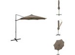 Vidaxl Ombrellone A Semaforo Con Asta E Led Taupe 300 Cm - Ombrelloni E Tende Da Sole