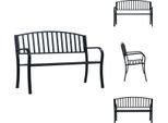 Vidaxl Panchina Da Giardino 125 Cm In Acciaio Nero - Panchine Da Giardino