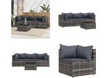 Vidaxl Set Salotto Da Giardino 4 Pezzi Con Cuscini In Poly Rattan Grigio - Set Salotto Da Giardino - Set Salotto Da Giardino - Set Salotto Da Esterno - Set Salotto Da Terrazzo